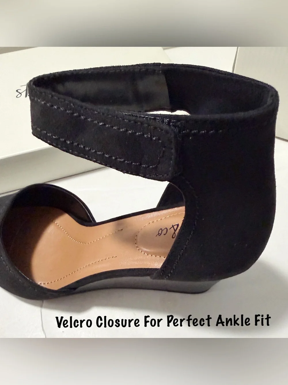 NIB Style & Co. YARAHF Two-Piece Wedge Pump Black Sandals